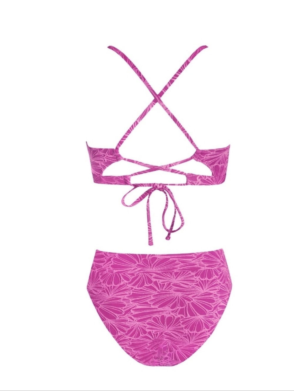 CUPSHE Bikini Set for Women Bathing Suit High Waisted Scalloped V Neck. NEW! - Picture 11 of 11